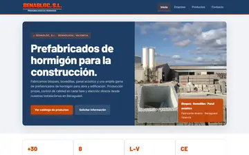 Portada de la web de Benabloc, S.L.