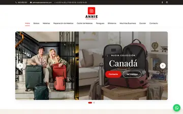 Portada de la web de Bolsos & Maletas Annie